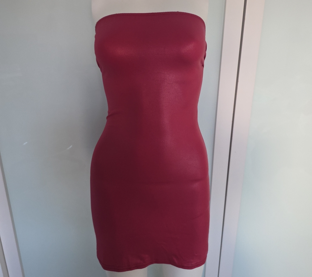 Strapless Bodycon Mini Dress in Berry